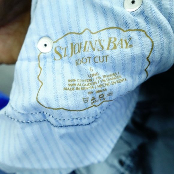 St John's Bay Bootcut Denim Jeans Women Size 6 Long Blue Cotton Blend - Picture 5 of 7